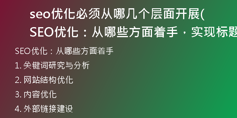 seo优化必须从哪几个层面开展(SEO优化：从哪些方面着手，实现标题重写)