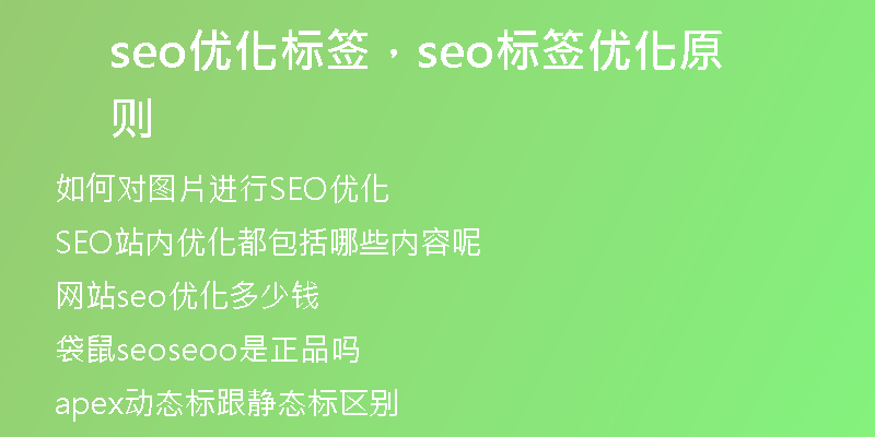 seo优化标签,seo标签优化原则