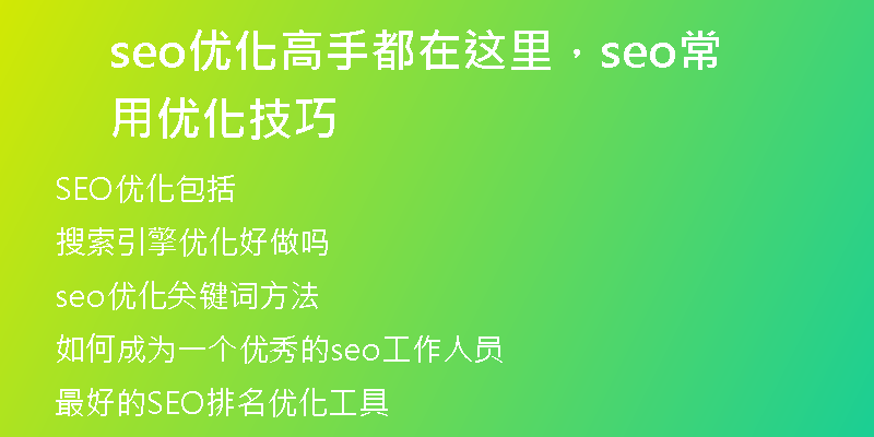 seo优化高手都在这里，seo常用优化技巧