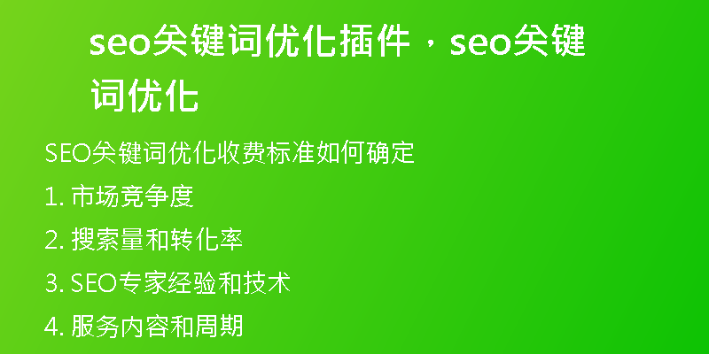 seo关键词优化插件，seo关键词优化