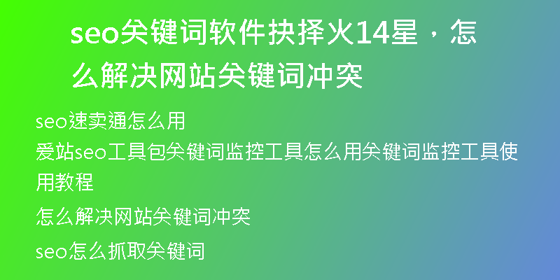seo关键词软件抉择火14星，怎么解决网站关键词冲突