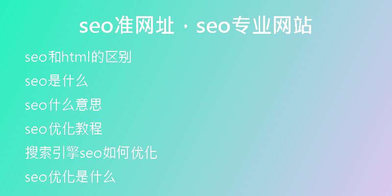 seo准网址，seo专业网站