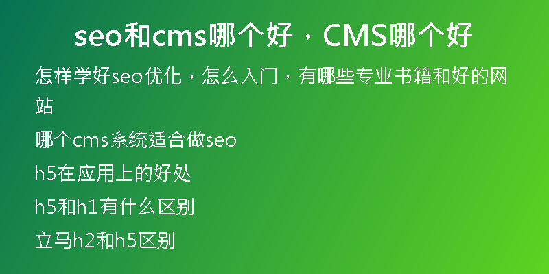 seo和cms哪个好，CMS哪个好