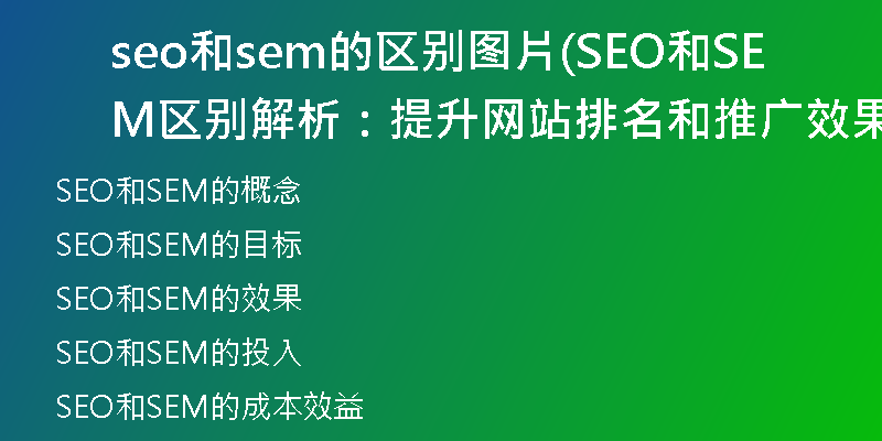 seo和sem的区别图片(SEO和SEM区别解析：提升网站排名和推广效果对比)
