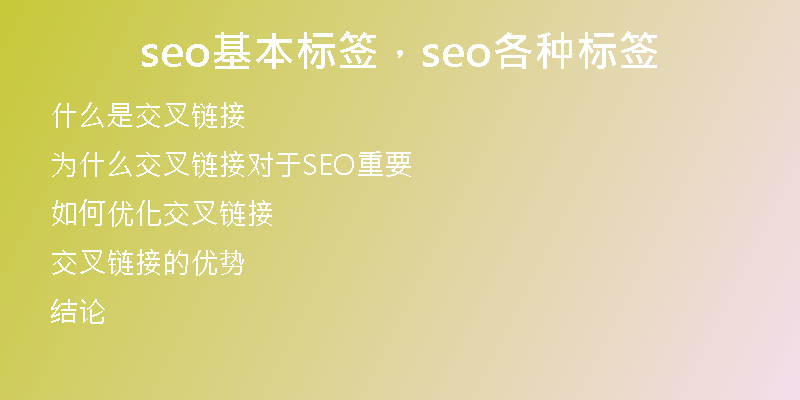 seo基本标签，seo各种标签