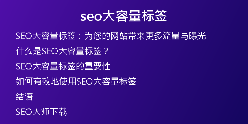 seo大容量标签