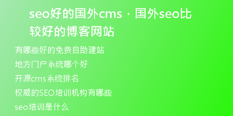 seo好的国外cms，国外seo比较好的博客网站