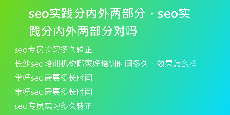 seo实践分内外两部分，seo实践分内外两部分对吗