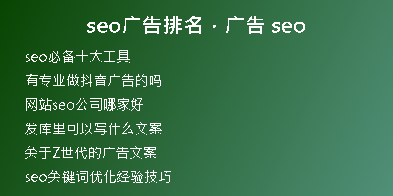 seo广告排名，广告 seo