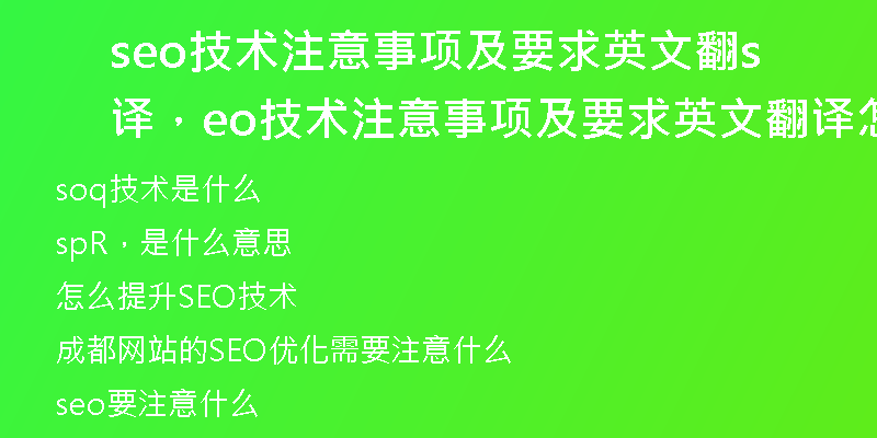 seo技术注意事项及要求英文翻译，seo技术注意事项及要求英文翻译怎么写