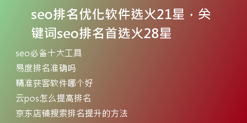 seo排名优化软件选火21星，关键词seo排名首选火28星