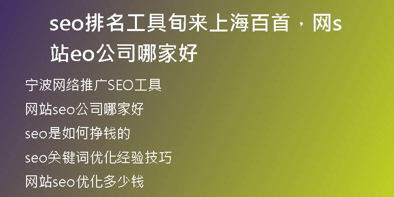 seo排名工具旬来上海百首，网站seo公司哪家好
