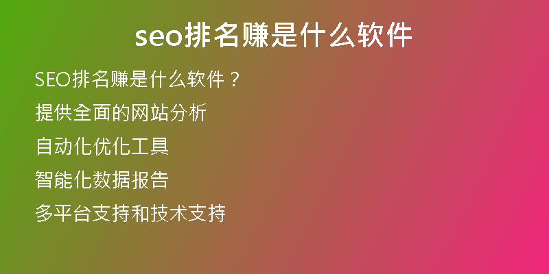 seo排名赚是什么软件