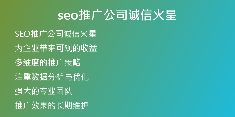 seo推广公司诚信火星