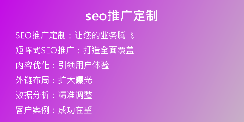seo推广定制