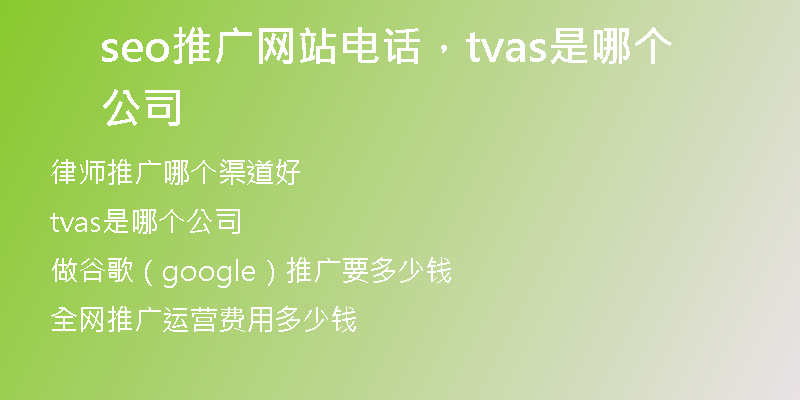 seo推广网站电话，tvas是哪个公司