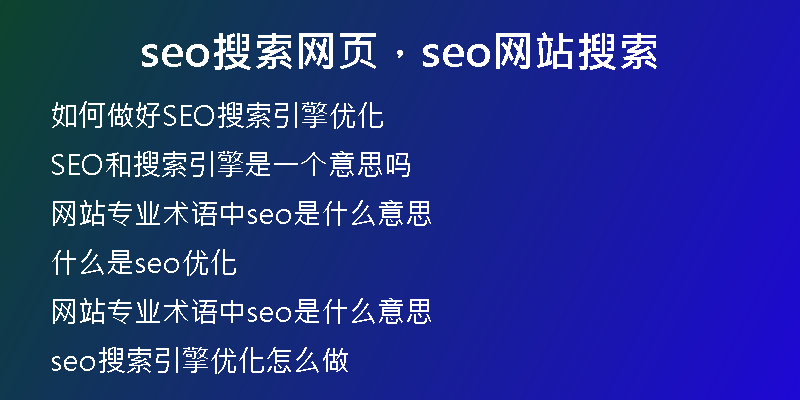 seo搜索网页，seo网站搜索