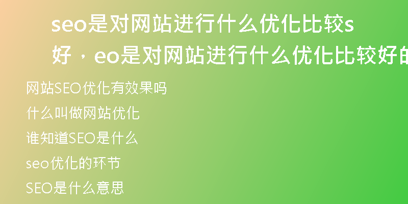 seo是对网站进行什么优化比较好，seo是对网站进行什么优化比较好的设计
