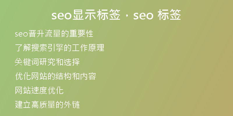 seo显示标签，seo 标签