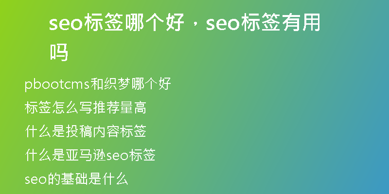 seo标签哪个好，seo标签有用吗