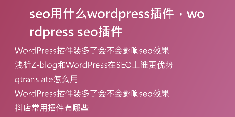 seo用什么wordpress插件，wordpress seo插件