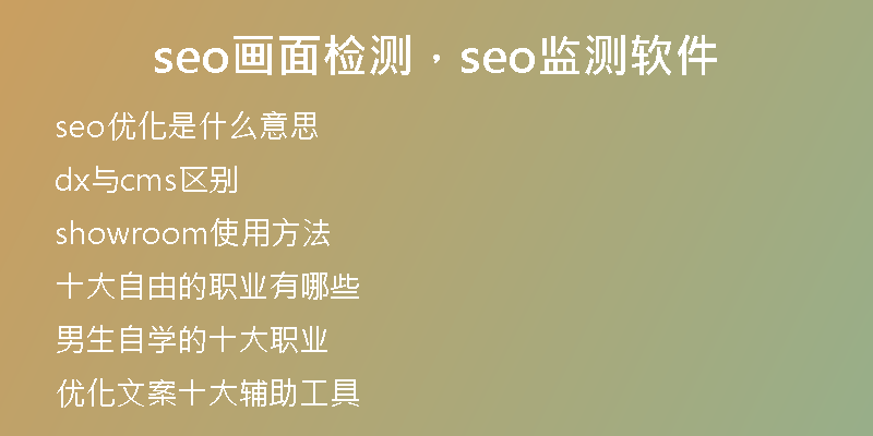 seo画面检测，seo监测软件