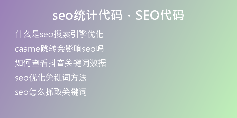 seo统计代码，SEO代码