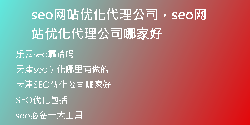 seo网站优化代理公司，seo网站优化代理公司哪家好