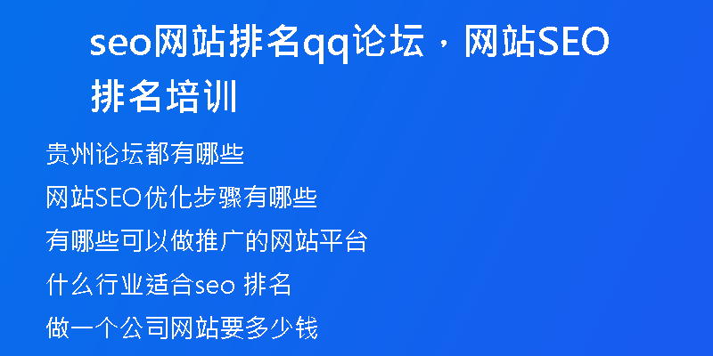 seo网站排名qq论坛，网站SEO排名培训
