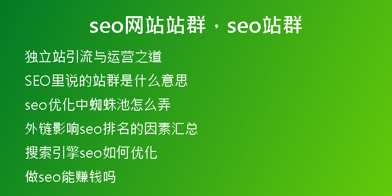seo网站站群，seo站群