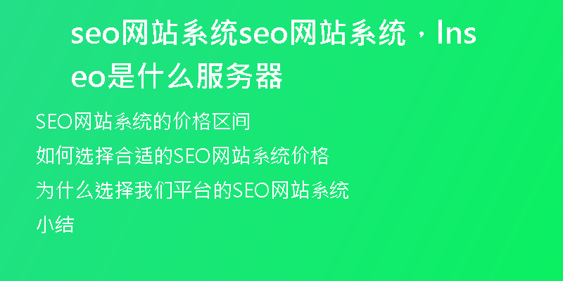 seo网站系统seo网站系统，lnseo是什么服务器