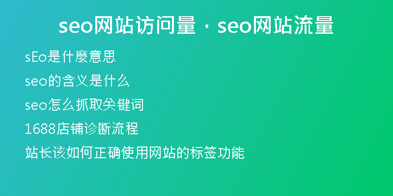 seo网站访问量，seo网站流量