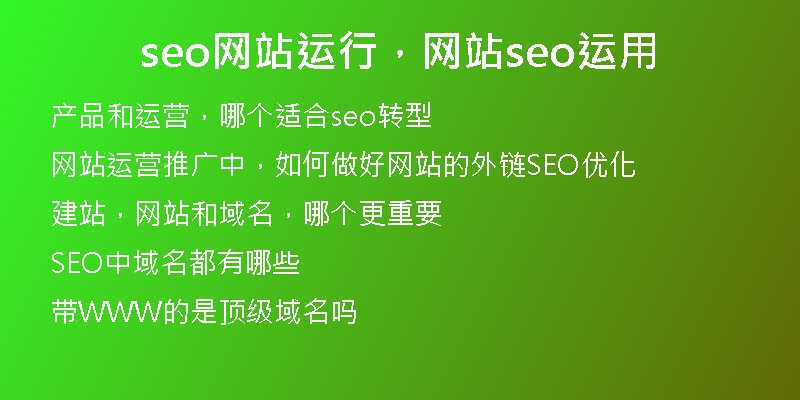 seo网站运行，网站seo运用