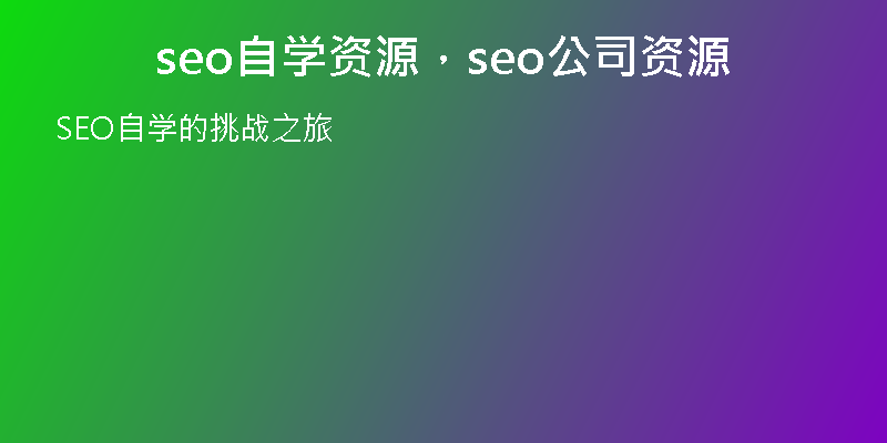 seo自学资源，seo公司资源