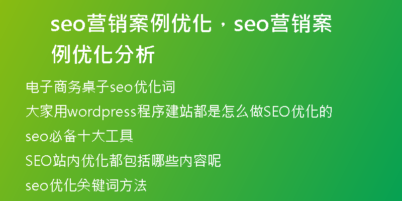 seo营销案例优化,seo营销案例优化分析