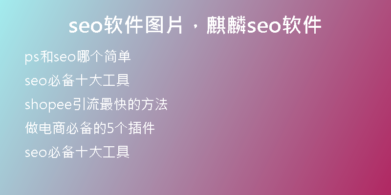 seo软件图片，麒麟seo软件