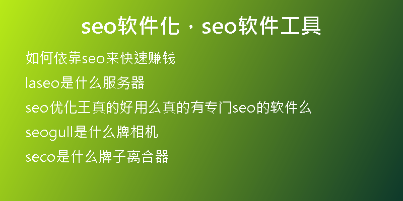 seo软件化，seo软件工具