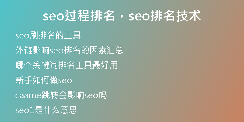 seo过程排名,seo排名技术