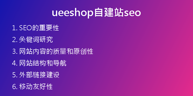 ueeshop自建站seo