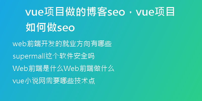 vue项目做的博客seo，vue项目如何做seo