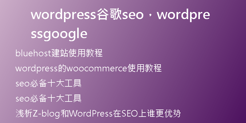 wordpress谷歌seo，wordpress google