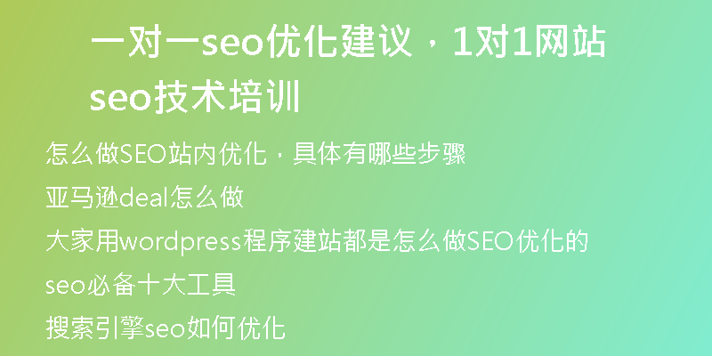 一对一seo优化建议，1对1网站seo技术培训