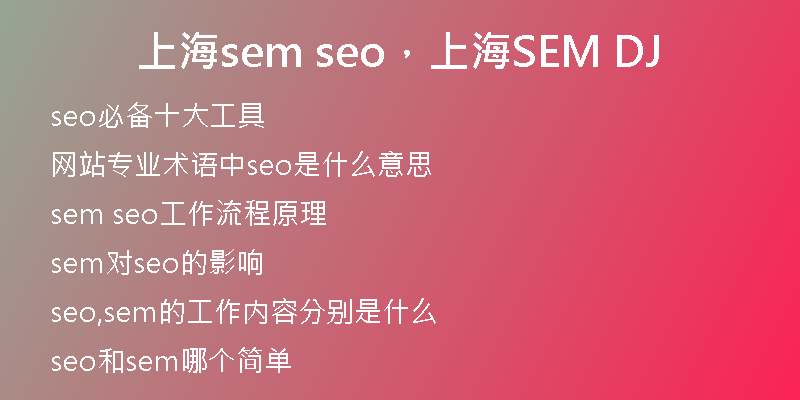 上海sem seo，上海SEM DJ