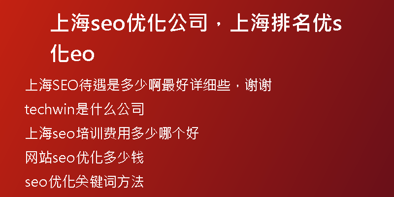 上海seo优化公司，上海排名优化seo