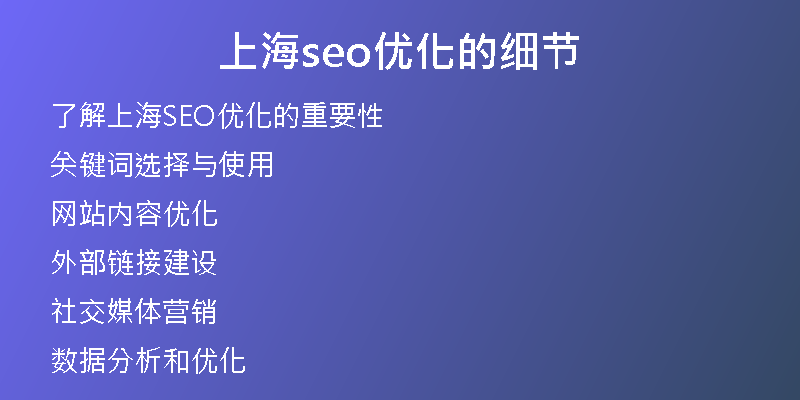 上海seo优化的细节