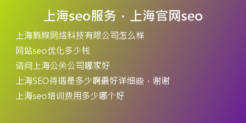 上海seo服务，上海官网seo