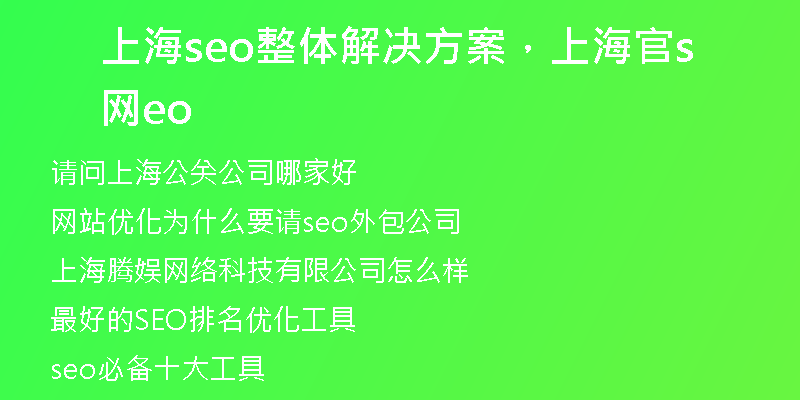 上海seo整体解决方案，上海官网seo
