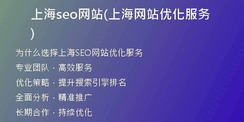 上海seo网站(上海网站优化服务)