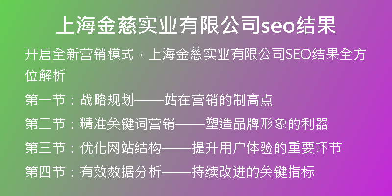 上海金慈实业有限公司seo结果