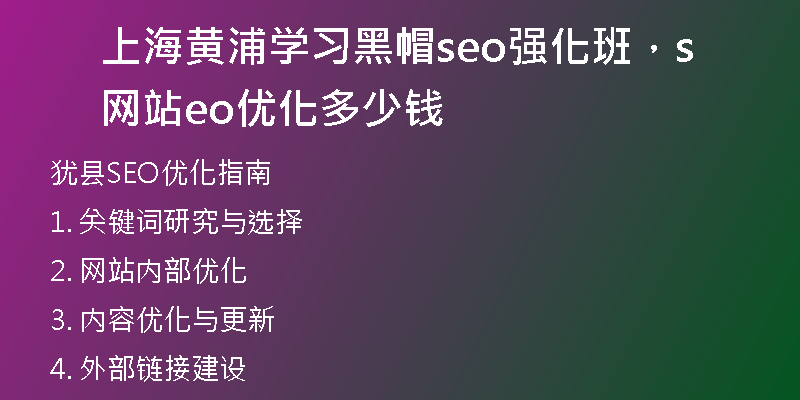 上海黄浦学习黑帽seo强化班，网站seo优化多少钱